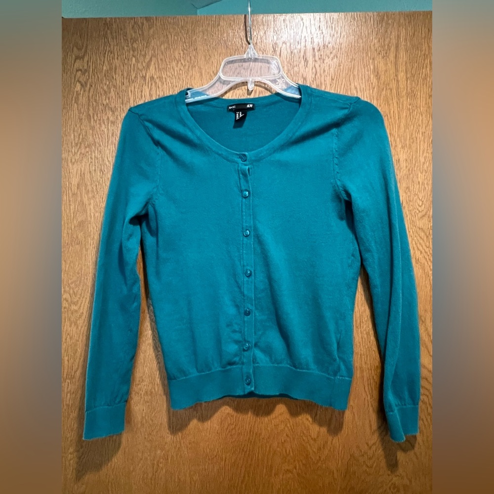 H&M Teal Cardigan, Size XS